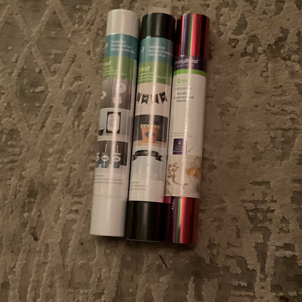 Cricut Vinyl Roll Trio - White, Black, Multicolor